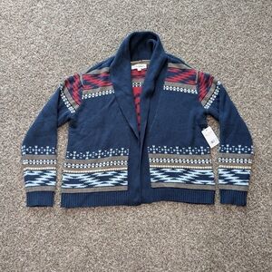 NWT Lucky Brand Open Cardigan Sweater Southwestern Aztec Size Small